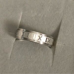 Stainless Steel Roman Numeral Size 9 Ring